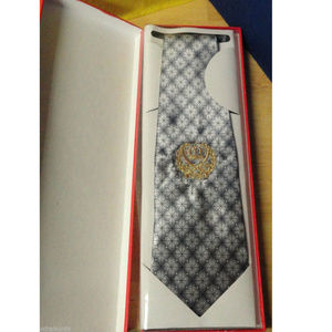 Mens Tie Necktie Blue Silver Gold Crest JORDAN Armed Forces JinBinShan